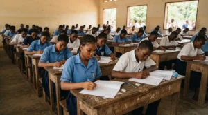 Candidats guinéens composant lors des épreuves du baccalauréat national