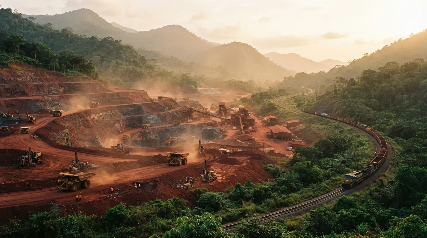 Le gisement du Simandou, situé dans le sud-est de la Guinée, recèle plus de deux milliards de tonnes de minerai de fer à haute teneur